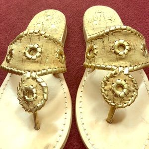 EUC Jack Rogers Napa Valley Flat Cork/Gold Sandals